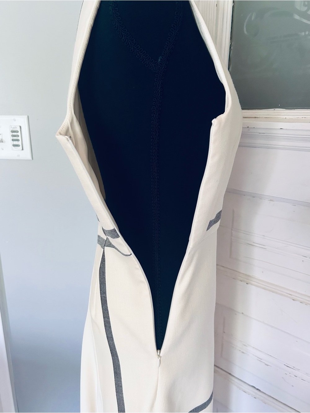 3.1 Phillip Lim ‘Shadow’ Wool & Silk Cocktail Dress, Ivory with Black Windowpane - Picture 9 of 15